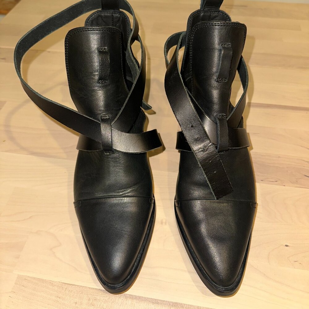 All Saints Black Ankle Boots with Straps